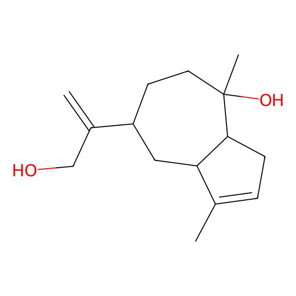 2D Structure of (3aS,4S,7S,8aR)-7-(3-hydroxyprop-1-en-2-yl)-1,4-dimethyl-3a,5,6,7,8,8a-hexahydro-3H-azulen-4-ol