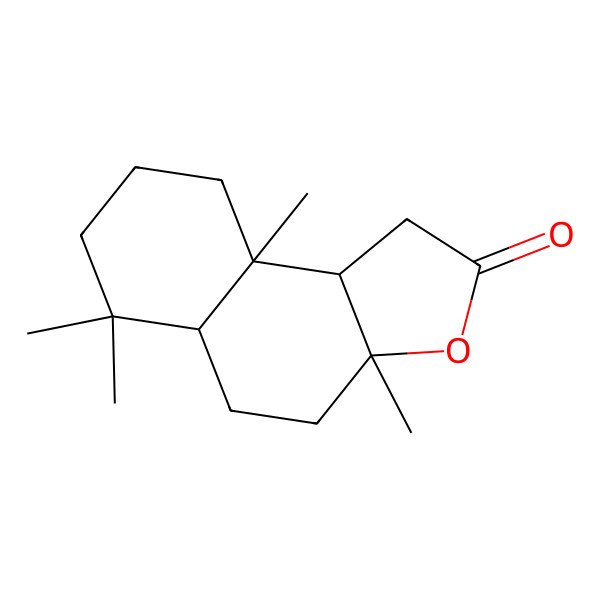 2D Structure of (3aS,5aR,9aR,9bS)-3a,6,6,9a-tetramethyl-1,4,5,5a,7,8,9,9b-octahydrobenzo[e][1]benzofuran-2-one