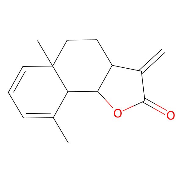 2D Structure of (3aS,5aR,9aS,9bS)-5a,9-dimethyl-3-methylidene-4,5,9a,9b-tetrahydro-3aH-benzo[g][1]benzofuran-2-one