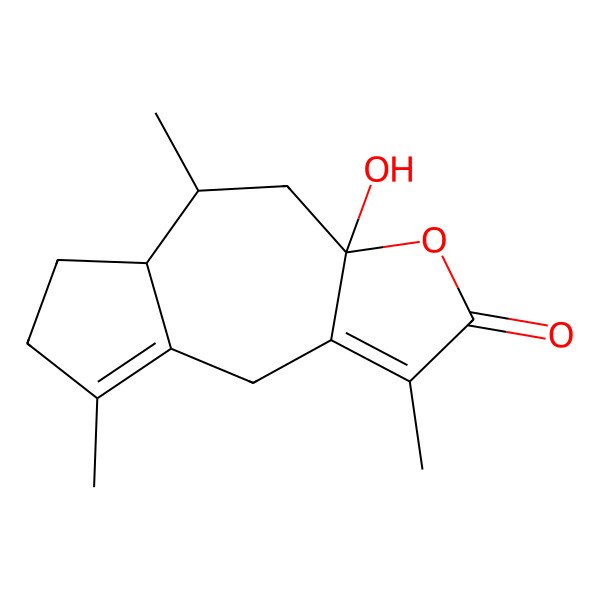 2D Structure of (3aS,5R,5aS)-3a-hydroxy-1,5,8-trimethyl-4,5,5a,6,7,9-hexahydroazuleno[6,5-b]furan-2-one