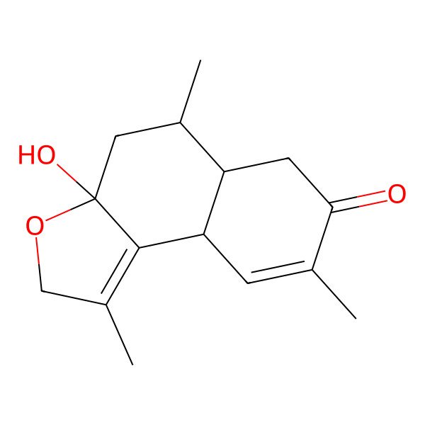 2D Structure of (3aS,5S,5aR,9aR)-3a-hydroxy-1,5,8-trimethyl-2,4,5,5a,6,9a-hexahydrobenzo[e][1]benzofuran-7-one