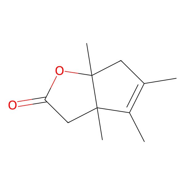 2D Structure of (3aS,6aR)-4,5-dimethyl-3,3a,6,6a-tetrahydro-2H-cyclopenta(b)furan-2-one