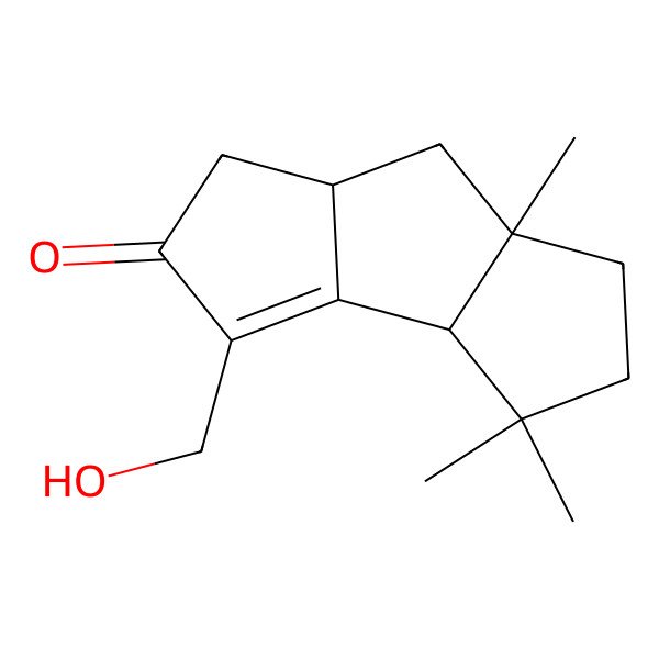 2D Structure of (3aS,6aR,7aS)-4-(hydroxymethyl)-3,3,7a-trimethyl-1,2,3a,6,6a,7-hexahydrocyclopenta[a]pentalen-5-one