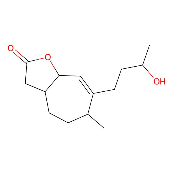 2D Structure of (3aS,6S,8aS)-7-[(3S)-3-hydroxybutyl]-6-methyl-3,3a,4,5,6,8a-hexahydrocyclohepta[b]furan-2-one