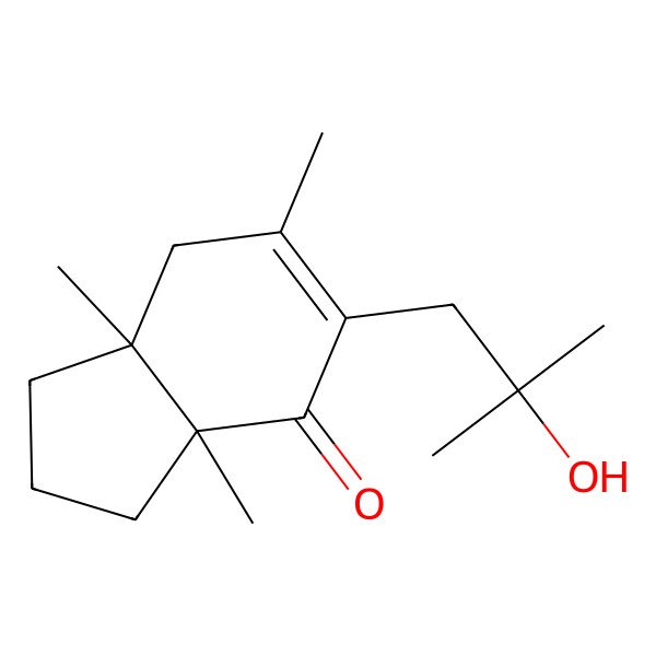 2D Structure of (3aS,7aR)-5-(2-hydroxy-2-methylpropyl)-3a,6,7a-trimethyl-1,2,3,7-tetrahydroinden-4-one