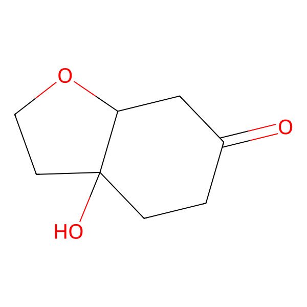 2D Structure of (3aS,7aS)-3a-hydroxy-2,3,4,5,7,7a-hexahydro-1-benzofuran-6-one
