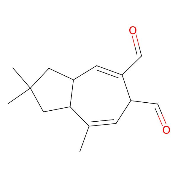 2D Structure of (3As,8as)-2,2,8-trimethyl-1,2,3,3a,6,8a-hexahydroazulene-5,6-dicarbaldehyde 2D Structure of (3As,8as)-2,2,8-trimethyl-1,2,3,3a,6,8a-hexahydroazulene-5,6-dicarbaldehyde