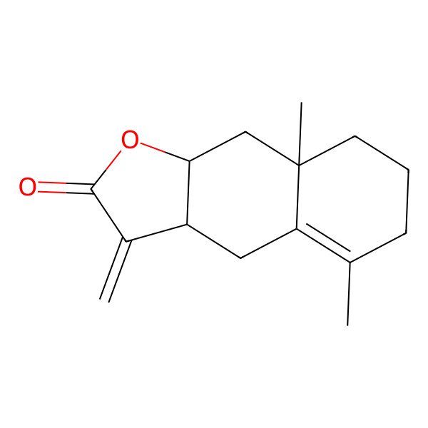 2D Structure of (3aS,8aS,9aS)-5,8a-dimethyl-3-methylidene-4,6,7,8,9,9a-hexahydro-3aH-benzo[f][1]benzofuran-2-one