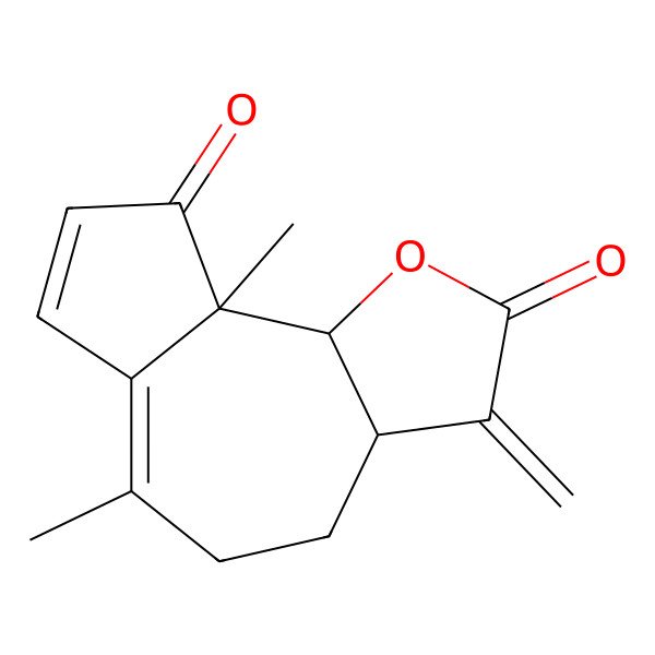 2D Structure of (3aS,9aR,9bR)-6,9a-dimethyl-3-methylidene-3a,4,5,9b-tetrahydroazuleno[8,7-b]furan-2,9-dione