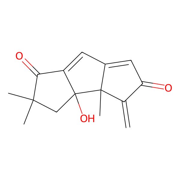2D Structure of 3b-hydroxy-3a,5,5-trimethyl-3-methylidene-4H-cyclopenta[a]pentalene-2,6-dione