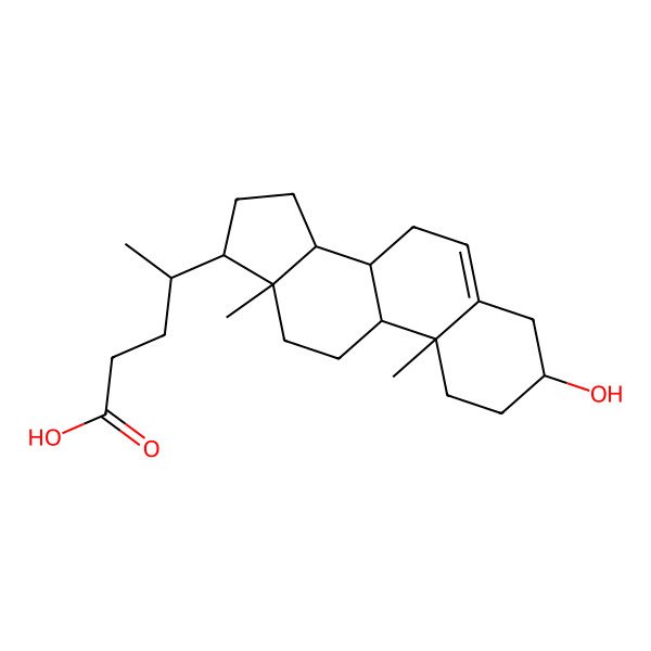 2D Structure of 3b-Hydroxy-5-cholenoic acid