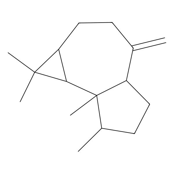 2D Structure of (1aR,4aR,7R,7aR,7bS)-1,1,7,7a-tetramethyl-4-methylidene-1a,2,3,4a,5,6,7,7b-octahydrocyclopropa[e]azulene