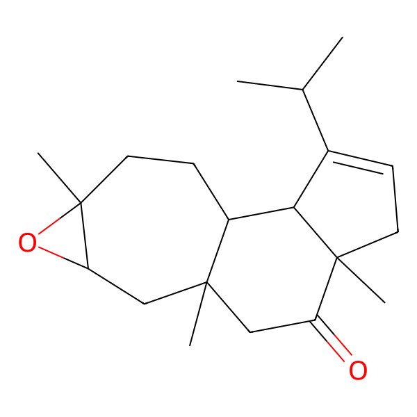 2D Structure of (1S,2R,6S,9S,11S,13R)-6,9,13-trimethyl-3-propan-2-yl-12-oxatetracyclo[7.6.0.02,6.011,13]pentadec-3-en-7-one