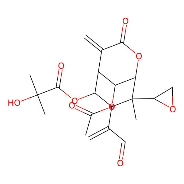 2D Structure of [(1S,5R,6S,7R,8R,9R)-9-acetyloxy-8-methyl-4-methylidene-8-[(2S)-oxiran-2-yl]-3-oxo-7-(3-oxoprop-1-en-2-yl)-2-oxabicyclo[3.3.1]nonan-6-yl] 2-hydroxy-2-methylpropanoate