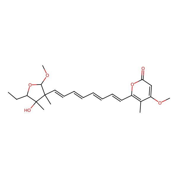 2D Structure of 6-[8-(5-Ethyl-4-hydroxy-2-methoxy-3,4-dimethyloxolan-3-yl)octa-1,3,5,7-tetraenyl]-4-methoxy-5-methylpyran-2-one