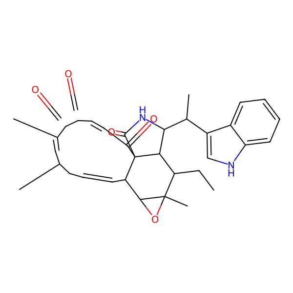 2D Structure of (1R,3E,7E,9S,11E,13R,14S,16R,17S,18R,19S)-17-ethyl-19-[(1R)-1-(1H-indol-3-yl)ethyl]-7,9,16-trimethyl-15-oxa-20-azatetracyclo[11.8.0.01,18.014,16]henicosa-3,7,11-triene-2,5,6,21-tetrone