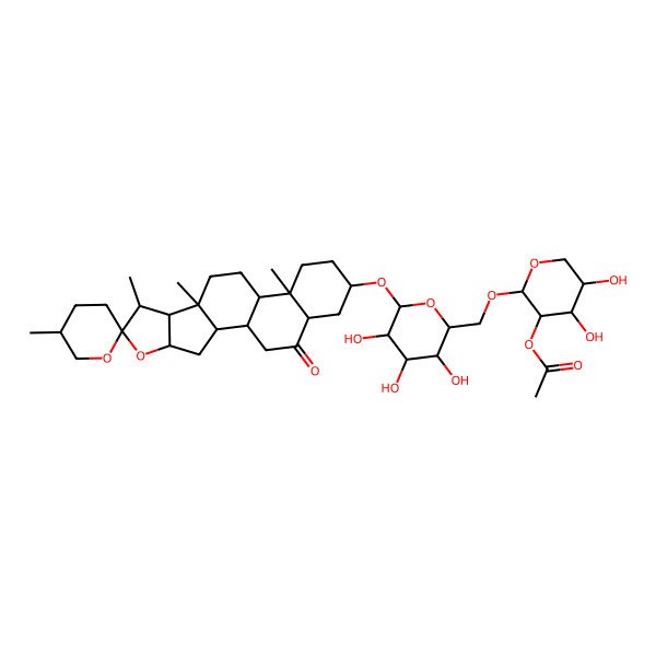 2D Structure of (3b,5a,25R)-3-Hydroxyspirostan-6-one 3-[2-acetylarabinosyl-(1->6)-glucoside]