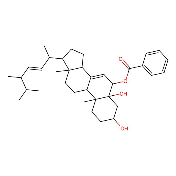 2D Structure of 3b,5a,6a-Trihydroxyergosta-7,22-diene 6-O-benzoate
