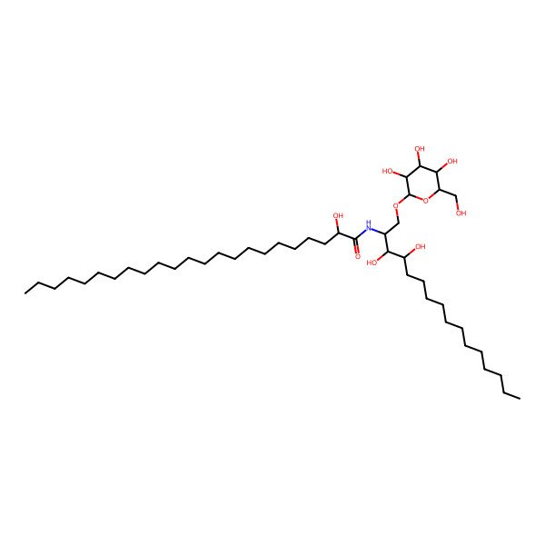 2D Structure of (2R)-N-[(2S,3S,4R)-3,4-dihydroxy-1-[(2R,3S,4S,5R,6R)-3,4,5-trihydroxy-6-(hydroxymethyl)oxan-2-yl]oxyhexadecan-2-yl]-2-hydroxytricosanamide