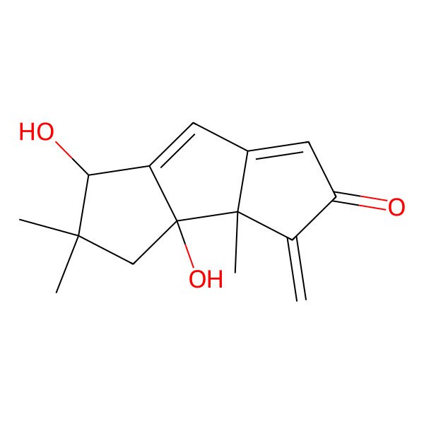 2D Structure of 3b,6-Dihydroxy-3a,5,5-trimethyl-3-methylidene-4,6-dihydrocyclopenta[a]pentalen-2-one