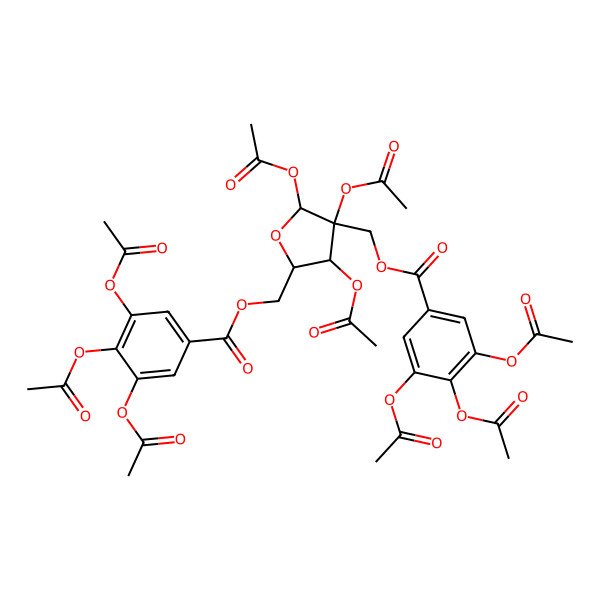 2D Structure of [3,4,5-Triacetyloxy-4-[(3,4,5-triacetyloxybenzoyl)oxymethyl]oxolan-2-yl]methyl 3,4,5-triacetyloxybenzoate