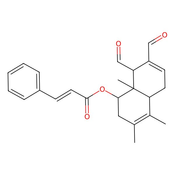 2D Structure of [(1R,4aS,8R,8aS)-7,8-diformyl-3,4,8a-trimethyl-2,4a,5,8-tetrahydro-1H-naphthalen-1-yl] (E)-3-phenylprop-2-enoate