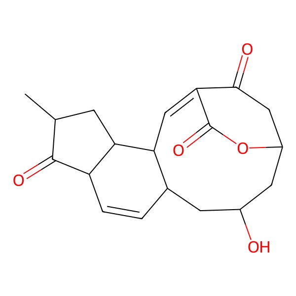 2D Structure of (1E,3R,4R,6R,8R,11R,13R,15R)-13-hydroxy-6-methyl-16-oxatetracyclo[13.2.2.03,11.04,8]nonadeca-1,9-diene-7,17,18-trione