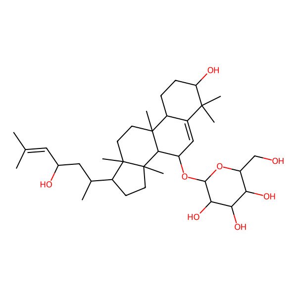 2D Structure of (3b,7b,22x)-Cucurbita-5,24-diene-3,7,23-triol 7-glucoside