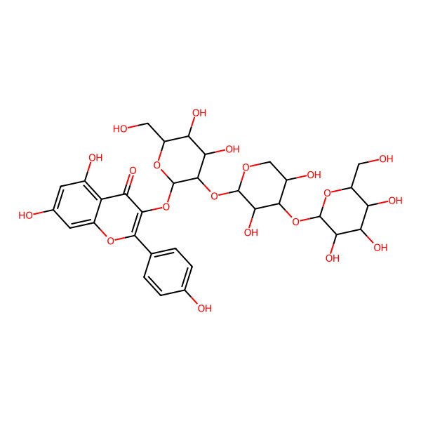 2D Structure of 3-[3-[3,5-Dihydroxy-4-[3,4,5-trihydroxy-6-(hydroxymethyl)oxan-2-yl]oxyoxan-2-yl]oxy-4,5-dihydroxy-6-(hydroxymethyl)oxan-2-yl]oxy-5,7-dihydroxy-2-(4-hydroxyphenyl)chromen-4-one