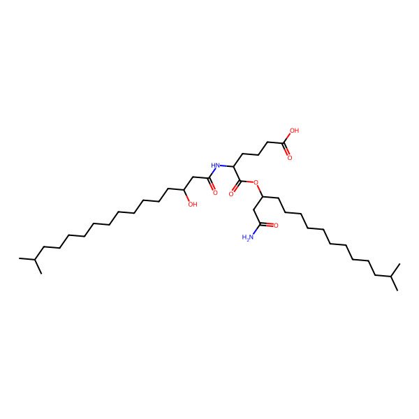 2D Structure of (5S)-6-[(3S)-1-amino-14-methyl-1-oxopentadecan-3-yl]oxy-5-[[(3S)-3-hydroxy-15-methylhexadecanoyl]amino]-6-oxohexanoic acid