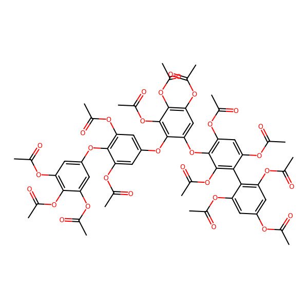2D Structure of [3,5-Diacetyloxy-4-[2,4,6-triacetyloxy-3-[3,4,5-triacetyloxy-2-[3,5-diacetyloxy-4-(3,4,5-triacetyloxyphenoxy)phenoxy]phenoxy]phenyl]phenyl] acetate