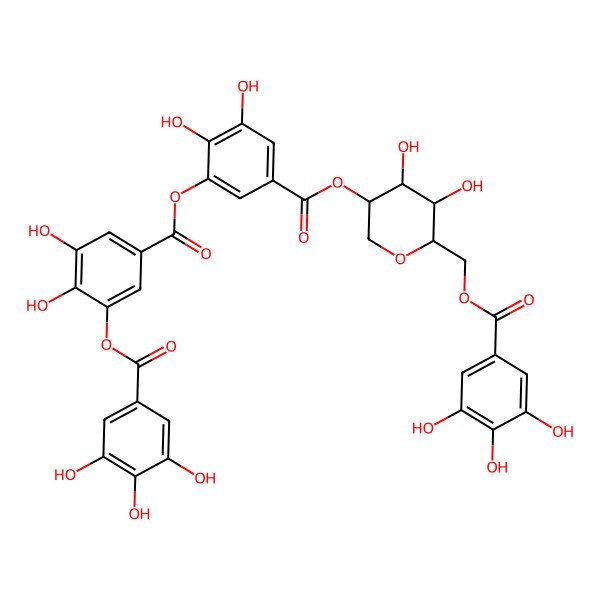 2D Structure of [(2R,3S,4S,5S)-5-[3-[3,4-dihydroxy-5-(3,4,5-trihydroxybenzoyl)oxybenzoyl]oxy-4,5-dihydroxybenzoyl]oxy-3,4-dihydroxyoxan-2-yl]methyl 3,4,5-trihydroxybenzoate