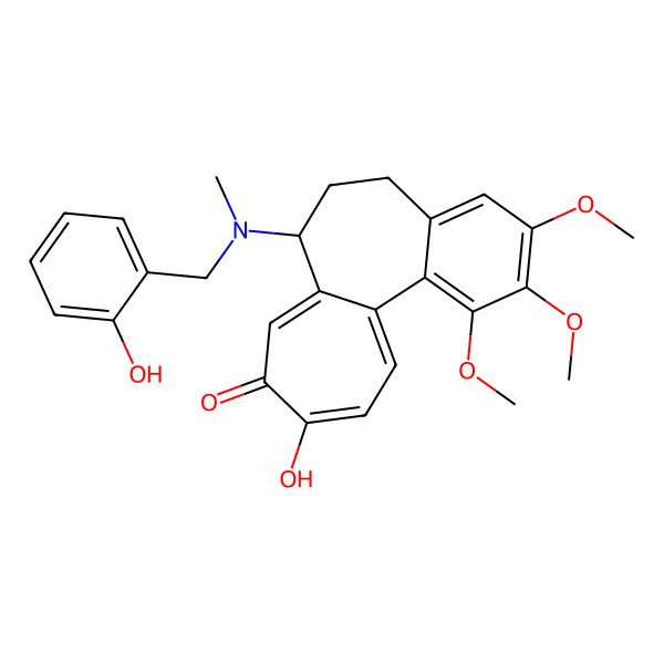 2D Structure of 10-hydroxy-7-[(2-hydroxyphenyl)methyl-methylamino]-1,2,3-trimethoxy-6,7-dihydro-5H-benzo[a]heptalen-9-one