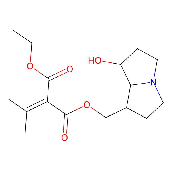 2D Structure of 1-O-ethyl 3-O-[(7-hydroxy-2,3,5,6,7,8-hexahydro-1H-pyrrolizin-1-yl)methyl] 2-propan-2-ylidenepropanedioate