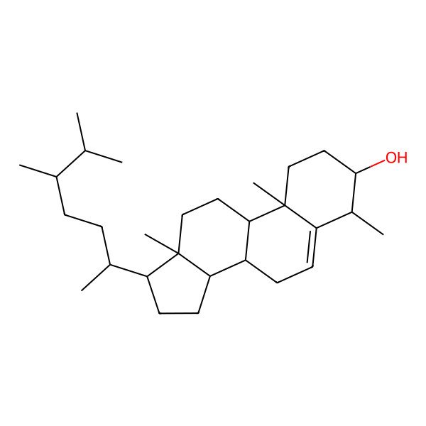 2D Structure of 17-(5,6-dimethylheptan-2-yl)-4,10,13-trimethyl-2,3,4,7,8,9,11,12,14,15,16,17-dodecahydro-1H-cyclopenta[a]phenanthren-3-ol