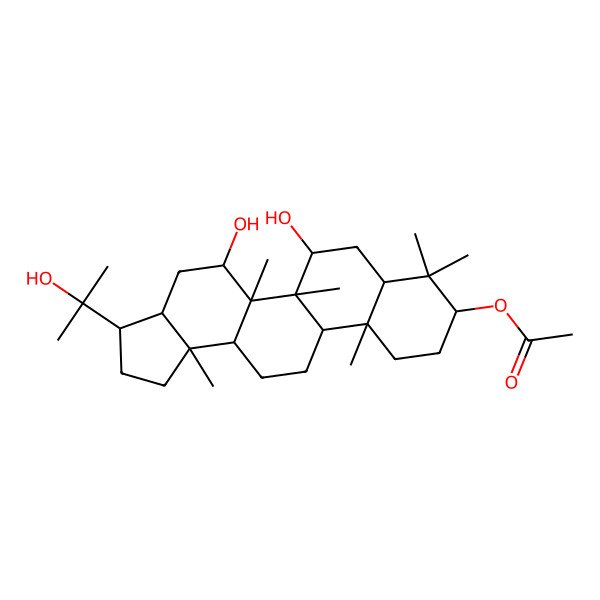 2D Structure of 3beta-Acetoxy-7beta,15alpha,22-trihydroxyhopane