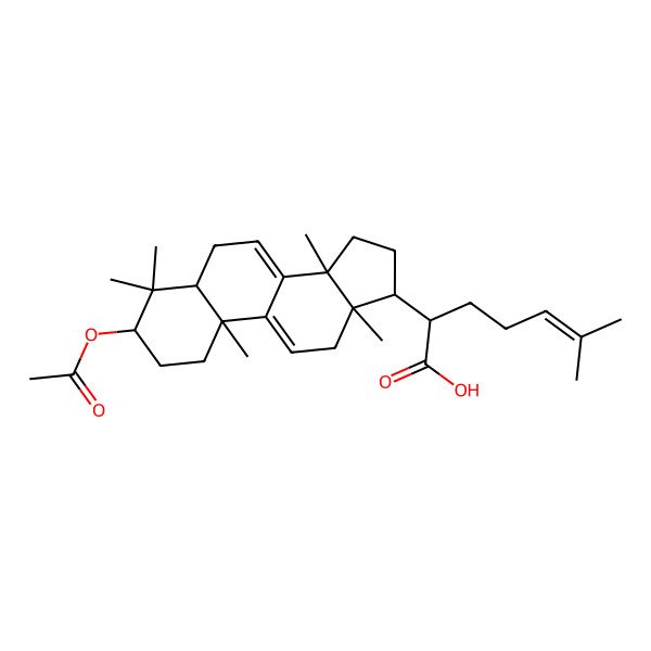 2D Structure of 3beta-Acetoxylanosta-7,9(11),24-trien-21-oic acid