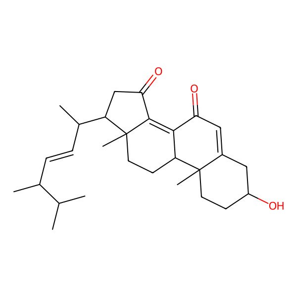2D Structure of 3beta-hydroxyl-(22E, 24R)-ergosta-5,8(14),22-trien-7,15-dione