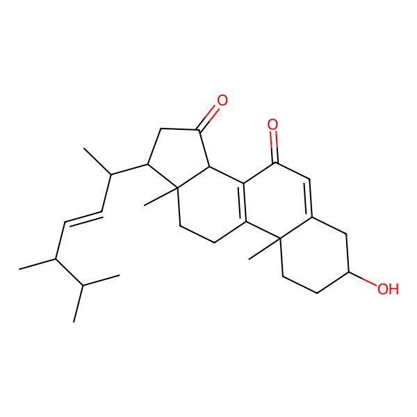 2D Structure of 3-hydroxyl-(22E, 24R)-ergosta-5,8,22-trien-7,15-dione