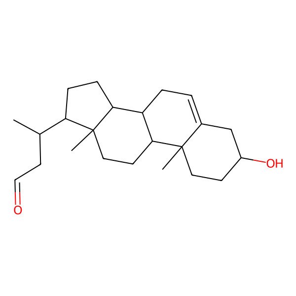 2D Structure of 3beta-Hydroxy-24-norchol-5-en-23-al