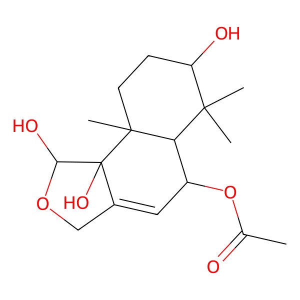 2D Structure of 3beta-hydroxy-6-O-acetylpereniporin A