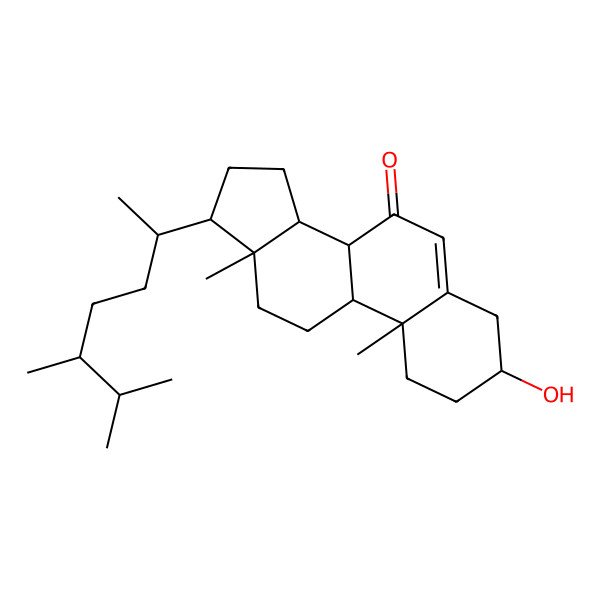 2D Structure of 3beta-Hydroxyergost-5-en-7-one