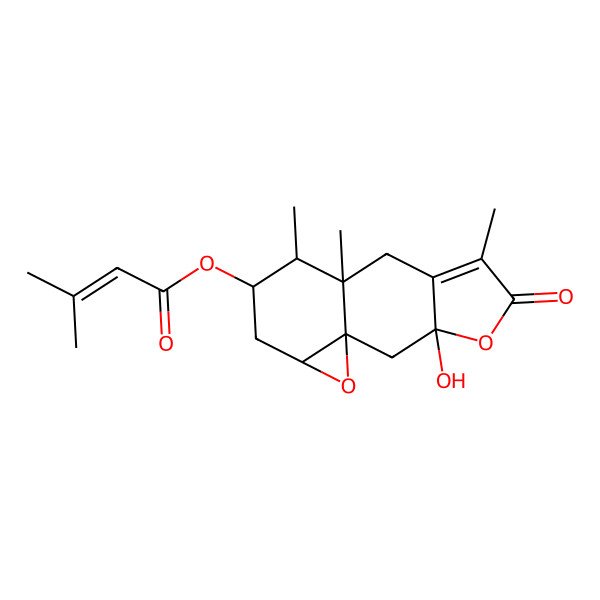 2D Structure of 3beta-Senecioyloxy-1beta,10beta-epoxy-8alpha-hydroxyeremophil-7(11)-en-8beta(12)-olide