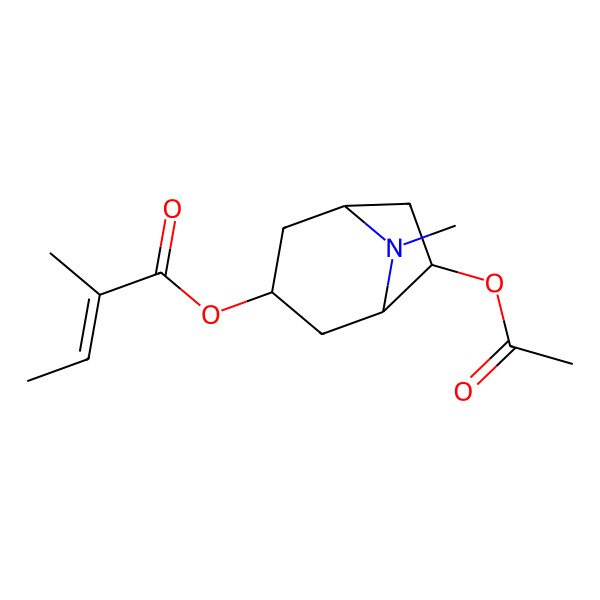 2D Structure of 3beta-Tigloyloxy-6beta-acetoxytropane