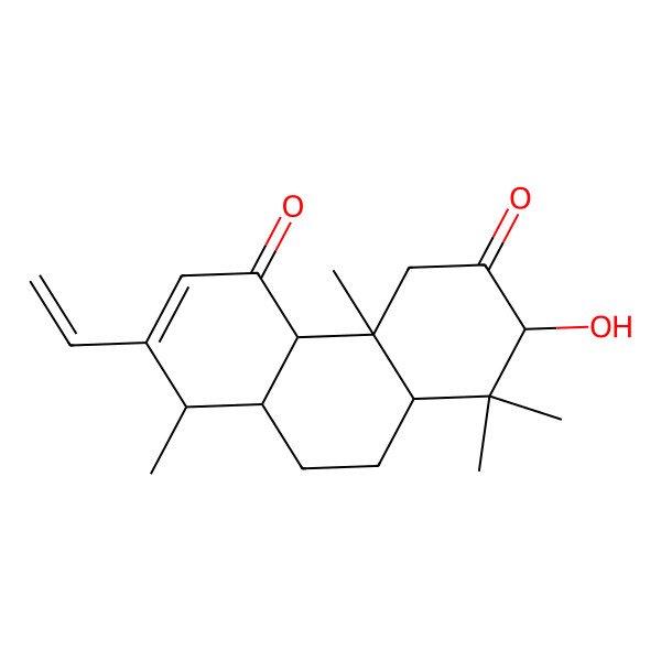 2D Structure of (3beta,14alpha)-3-Hydroxy-14-methyl-13-vinylpodocarp-12-ene-2,11-dione