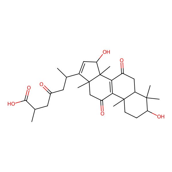 2D Structure of 3beta,15alpha-Dihydroxy-7,11,23-trioxo-5alpha-lanosta-8,16-dien-26-oic acid
