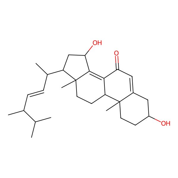 2D Structure of 3beta,15beta-Dihydroxyl-(22e,24r)-ergosta-5,8(14),22-trien-7-one
