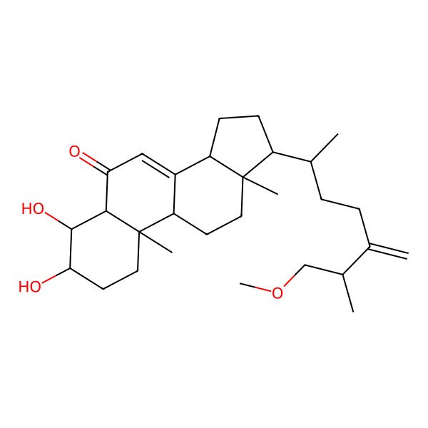 2D Structure of 3beta,4alpha-Dihydroxy-26-methoxyergosta-7,24(28)-dien-6-one