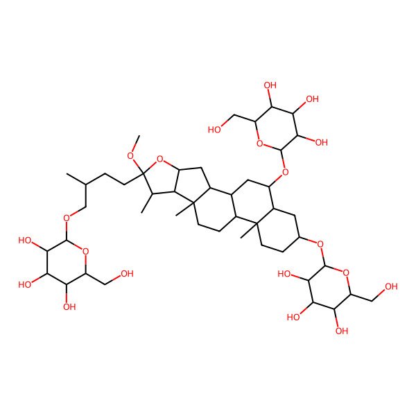 2D Structure of (3beta,5alpha,6alpha,22alpha,25r)-22-Methoxyfurostane-3,6,26-triyl tris-beta-d-glucopyranoside