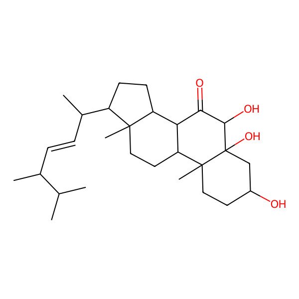 2D Structure of 3beta,5alpha,6beta-Trihydroxy-(22e)-ergost-22-en-7-one